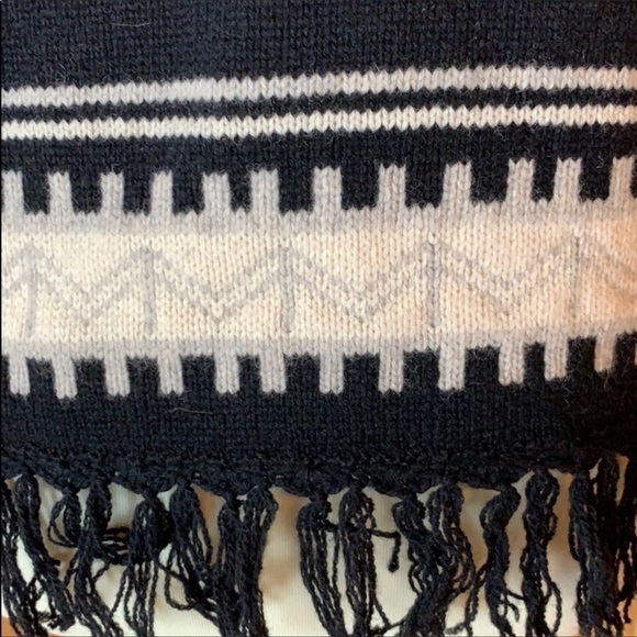 Lord & Taylor Navy Blue Turtleneck Sweater with Elegant Fringe - Picture 7 of 9